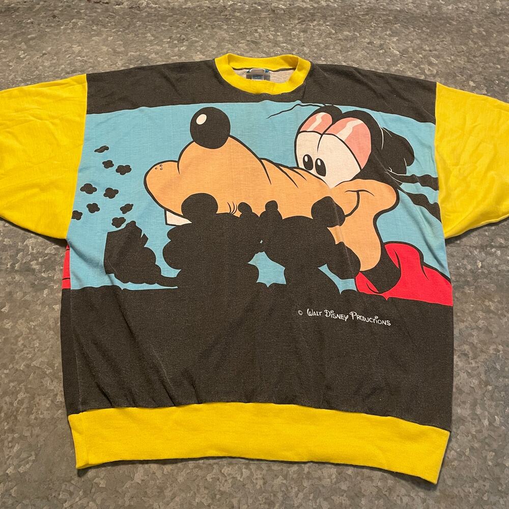 Vintage Goofy Mickey Minnie Sunday Comics AOP Shirt Large Disney Movie Theater